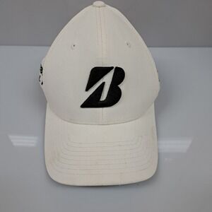Bridgestone Golf Hat White Black Flexfit Size S-M Baseball Cap B330